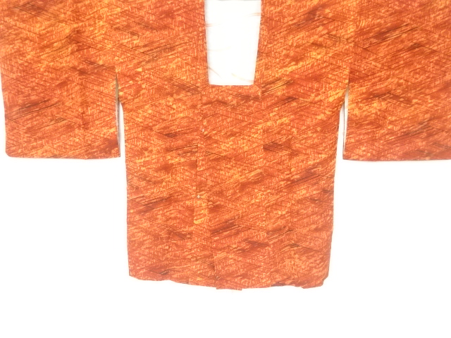 JAPANESE KIMONO / VINTAGE MICHIYUKI COAT / SILK / MATELASSE / WOVEN GEOMETRIC